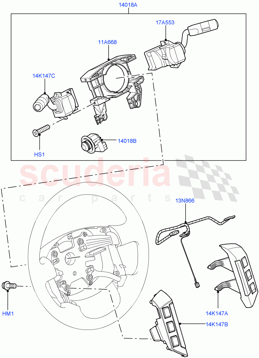 Switches (Steering Wheel) ((V) TO9A999999) of Land Rover Land Rover Range Rover Sport (2005-2009) [2.7 Diesel V6]
