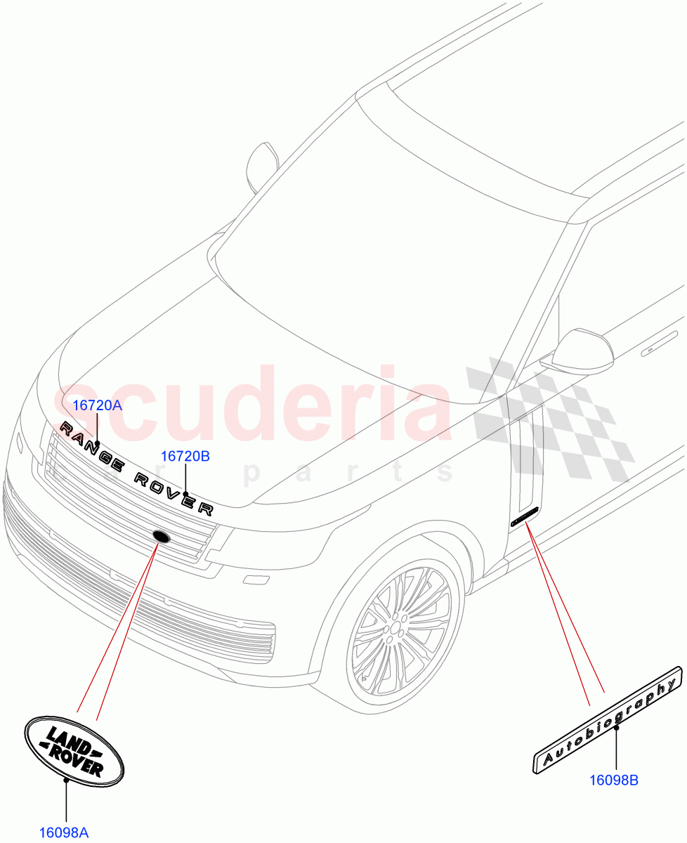 Name Plates(Front) of Land Rover Land Rover Range Rover (2022+) [3.0 I6 Turbo Petrol AJ20P6]