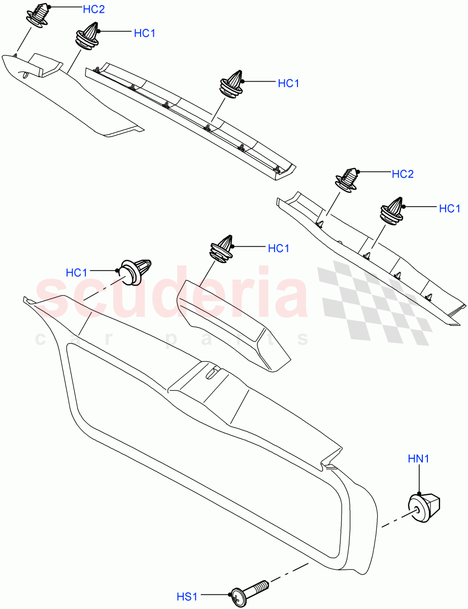 Back Door/Tailgate Trim Instllation((V)TO9A999999) of Land Rover Land Rover Range Rover Sport (2005-2009) [4.2 Petrol V8 Supercharged]