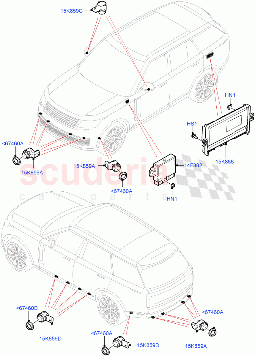Parking Distance Control of Land Rover Land Rover Range Rover (2022+) [4.4 V8 Turbo Petrol NC10]