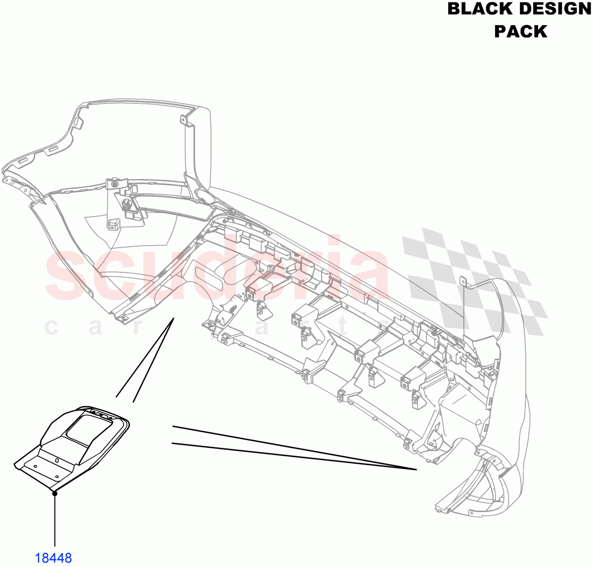 Rear Bumper(Halewood (UK),Black Pack)((V)FROMDH000001) of Land Rover Land Rover Range Rover Evoque (2012-2018) [2.0 Turbo Petrol AJ200P]