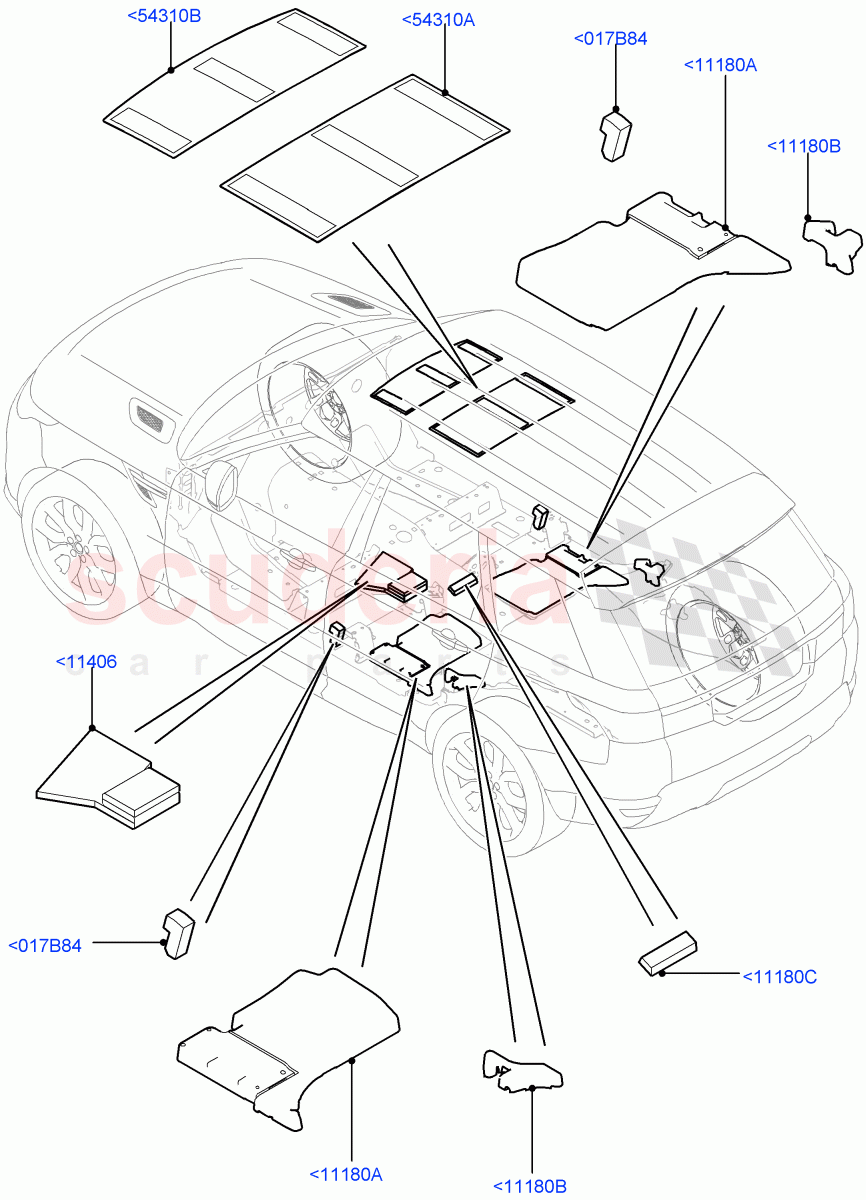 Insulators - Rear(Passenger Compartment) of Land Rover Land Rover Range Rover Sport (2014+) [3.0 Diesel 24V DOHC TC]