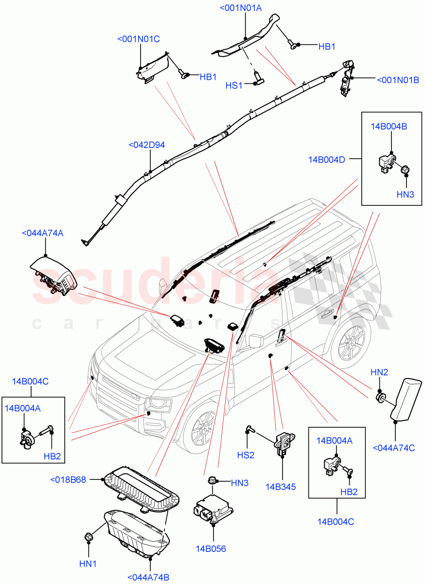 Airbag System of Land Rover Land Rover Defender (2020+) [3.0 I6 Turbo Petrol AJ20P6]