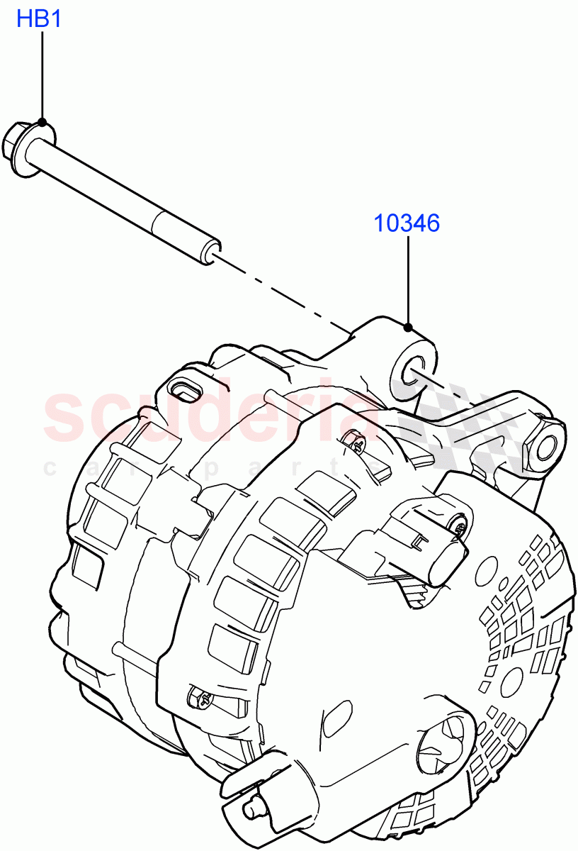 Alternator And Mountings (Halewood (UK), Less Electric Engine Battery) of Land Rover Land Rover Range Rover Evoque (2019+) [2.0 Turbo Diesel]