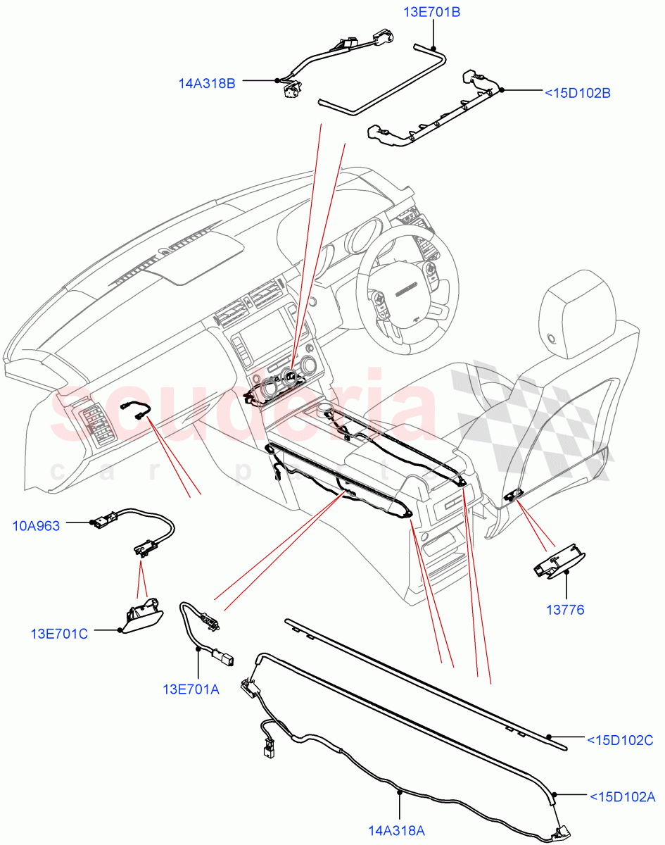Interior Lamps (Nitra Plant Build, Front) ((V) FROMK2000001) of Land Rover Land Rover Discovery 5 (2017+) [3.0 Diesel 24V DOHC TC]