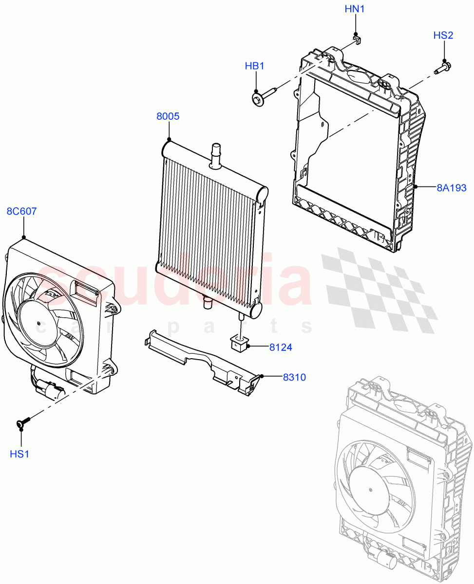 Radiator/Coolant Overflow Container (Auxiliary Unit) (4.4 V8 Turbo Petrol (NC10), With Extra Engine Cooling System, With Standard Engine Cooling System) of Land Rover Land Rover Range Rover (2022+) [4.4 V8 Turbo Petrol NC10]