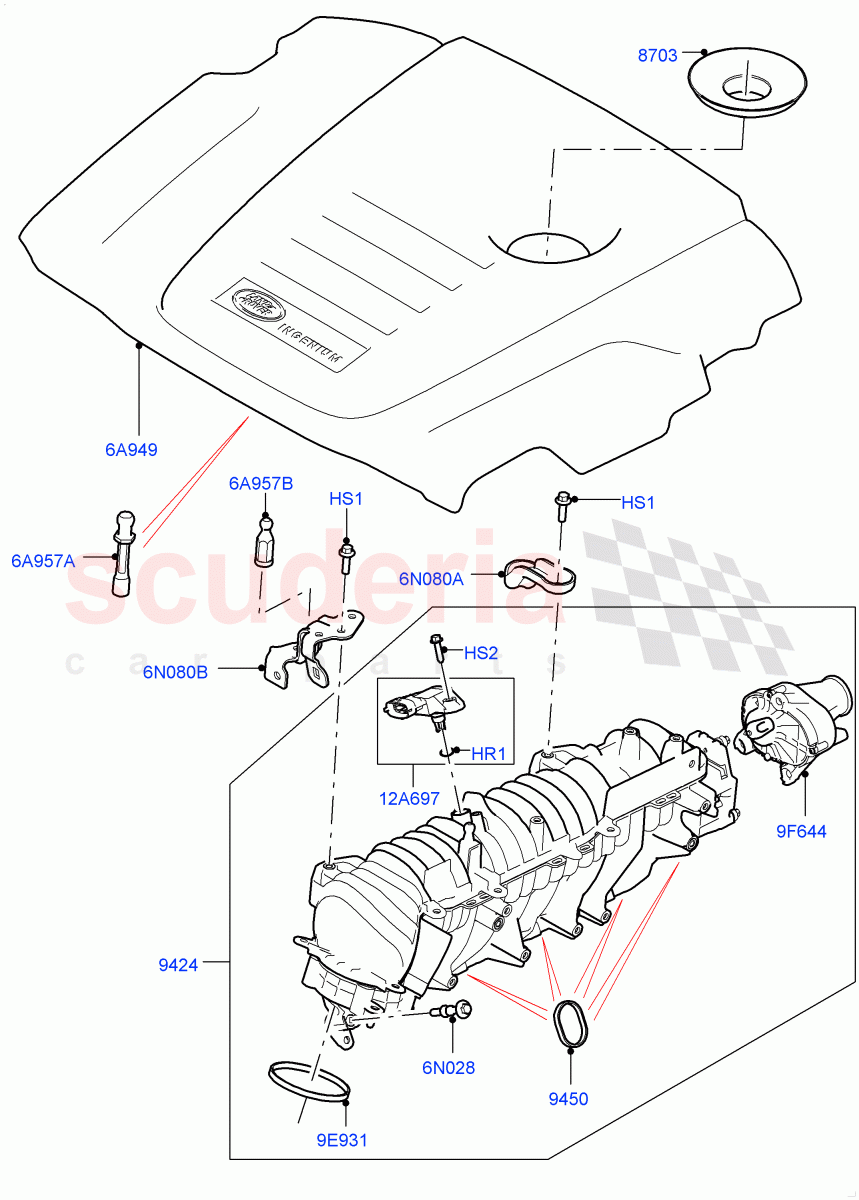 Inlet Manifold(Solihull Plant Build)(2.0L I4 DSL HIGH DOHC AJ200)((V)FROMHA000001) of Land Rover Land Rover Range Rover Sport (2014+) [2.0 Turbo Diesel]