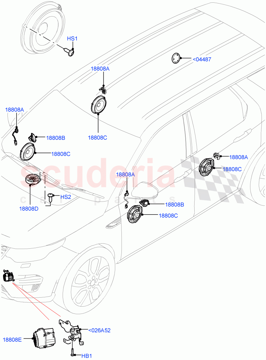 Speakers(Halewood (UK),Mid Performance Sound System) of Land Rover Land Rover Discovery Sport (2015+) [2.0 Turbo Petrol GTDI]