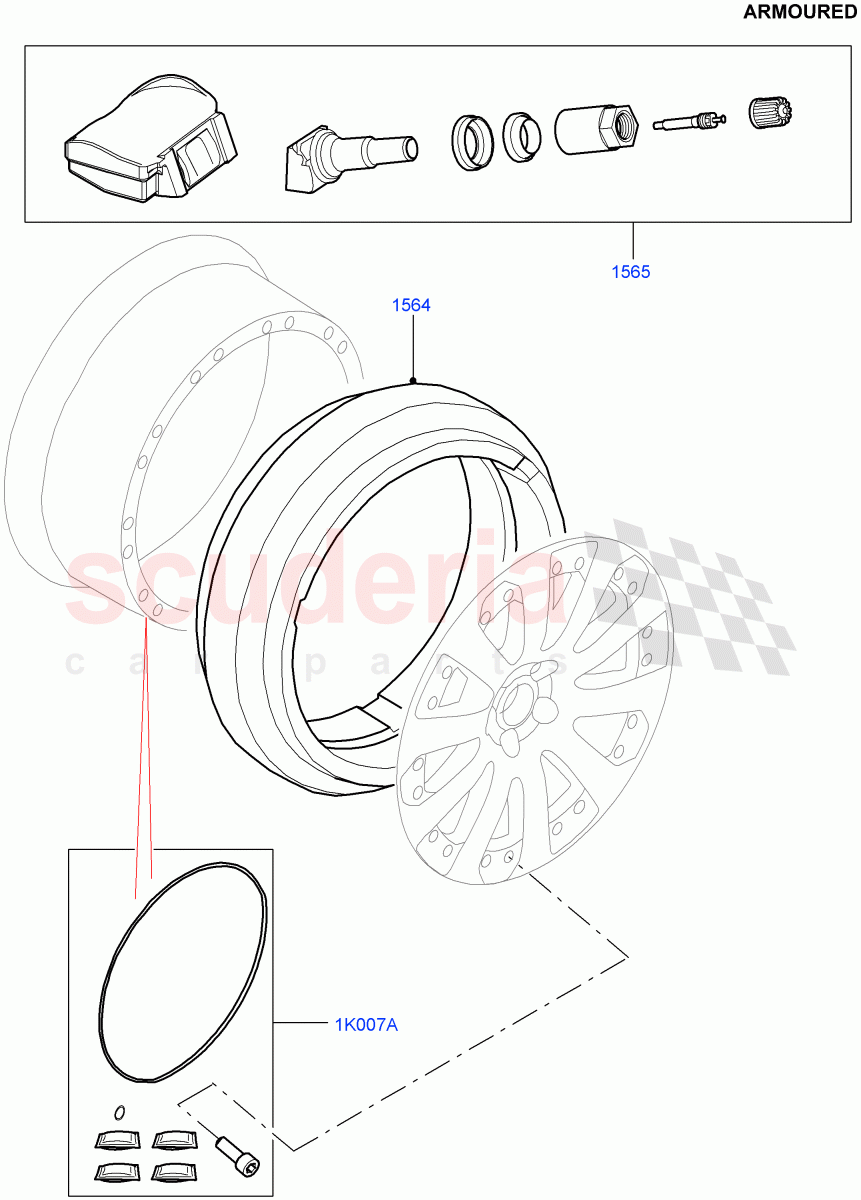 Wheels (Additional Equipment) (Armoured) ((V) FROMEA000001) of Land Rover Land Rover Range Rover (2012-2021) [5.0 OHC SGDI NA V8 Petrol]