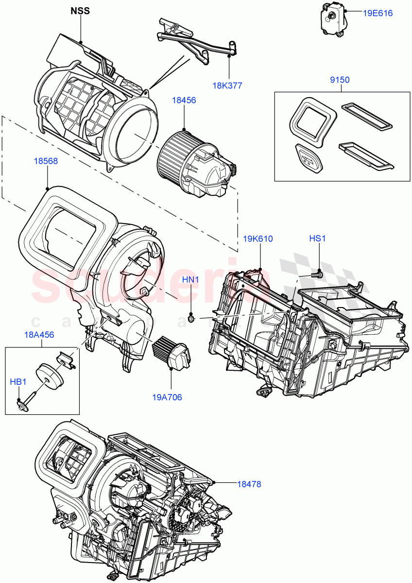 Heater/Air Cond.External Components(Main Unit)(Itatiaia (Brazil))((V)FROMGT000001,(V)TOKT999999) of Land Rover Land Rover Discovery Sport (2015+) [2.0 Turbo Diesel]