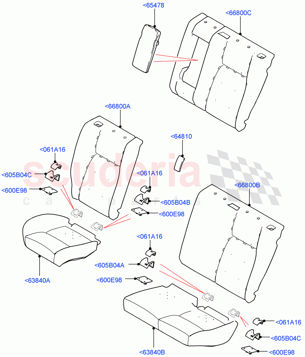 Rear Seat Pads/Valances & Heating(Itatiaia (Brazil),With 60/40 Split - Folding Rr Seat)((V)FROMGT000001) of Land Rover Land Rover Discovery Sport (2015+) [2.0 Turbo Diesel AJ21D4]