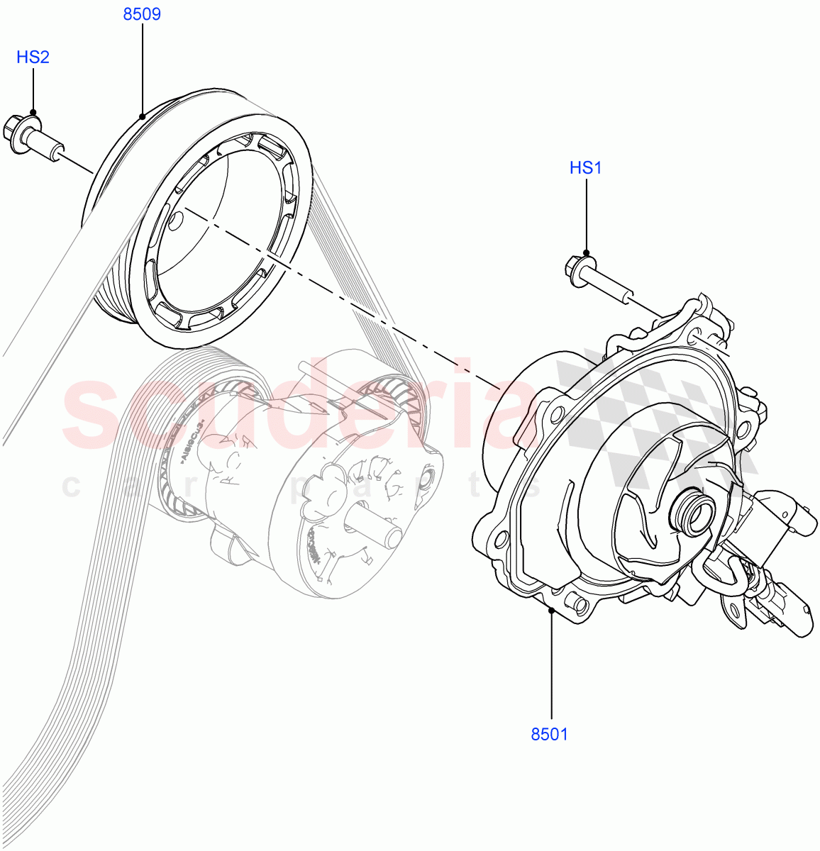 Water Pump(2.0L I4 DSL MID DOHC AJ200,Halewood (UK),2.0L I4 DSL HIGH DOHC AJ200) of Land Rover Land Rover Range Rover Evoque (2012-2018) [2.0 Turbo Diesel]