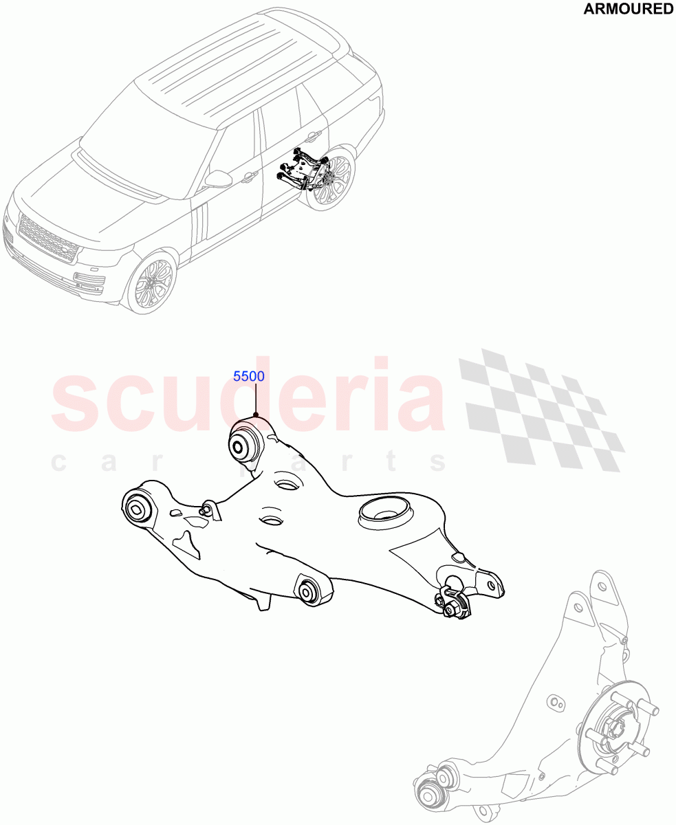 Rear Suspension Arms(Armoured)((V)FROMEA000001) of Land Rover Land Rover Range Rover (2012-2021) [3.0 I6 Turbo Diesel AJ20D6]