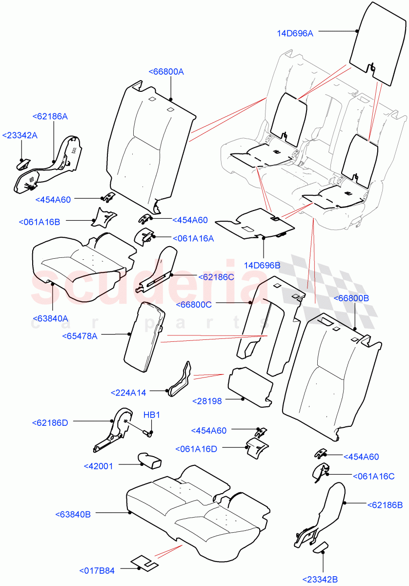 Rear Seat Pads/Valances & Heating(Halewood (UK),60/40 Load Through With Slide) of Land Rover Land Rover Discovery Sport (2015+) [2.0 Turbo Petrol GTDI]