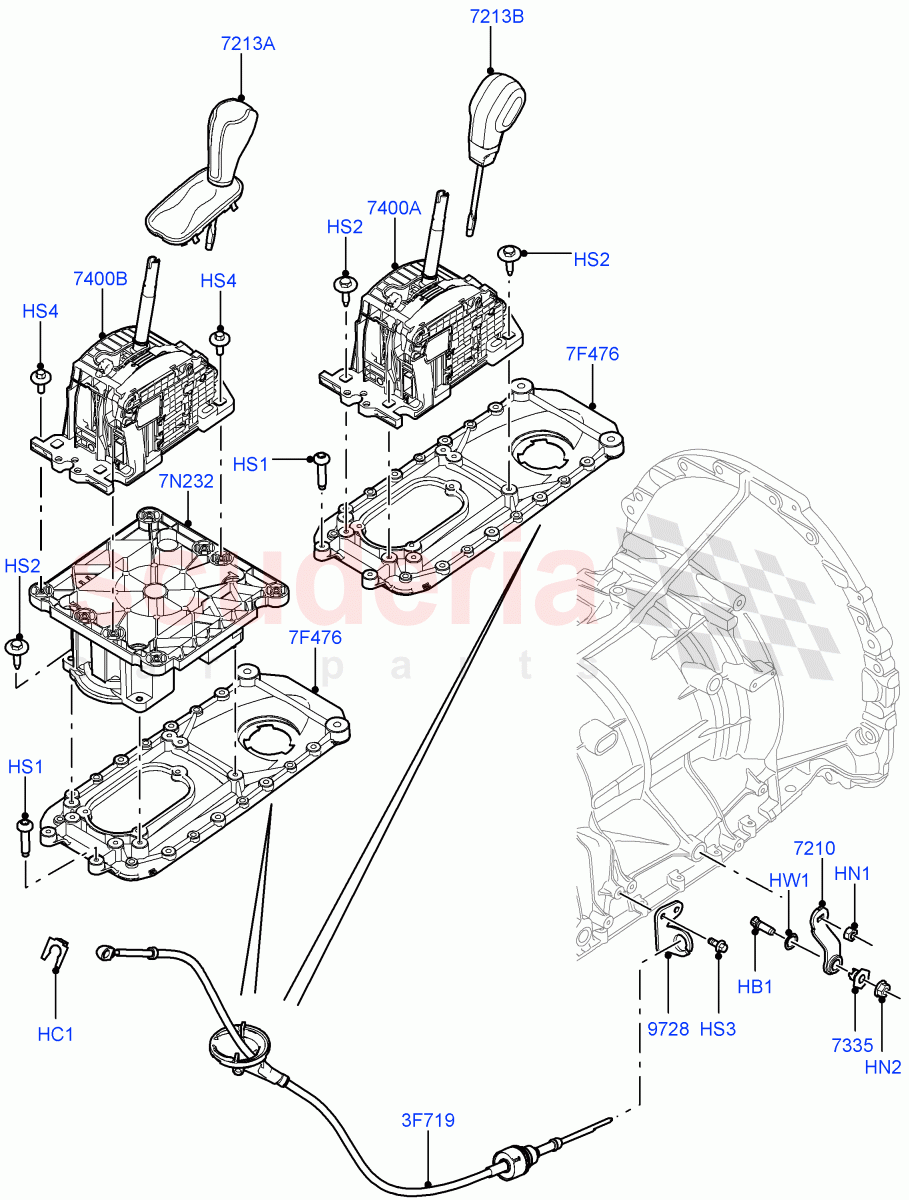 Gear Change-Automatic Transmission (Floor) (3.0 V6 Diesel, 6 Speed Auto Transmission ZF 6HP28, 5.0L OHC SGDI SC V8 Petrol - AJ133, 5.0L OHC SGDI NA V8 Petrol - AJ133) ((V) FROMAA000001) of Land Rover Land Rover Range Rover Sport (2010-2013) [5.0 OHC SGDI NA V8 Petrol]