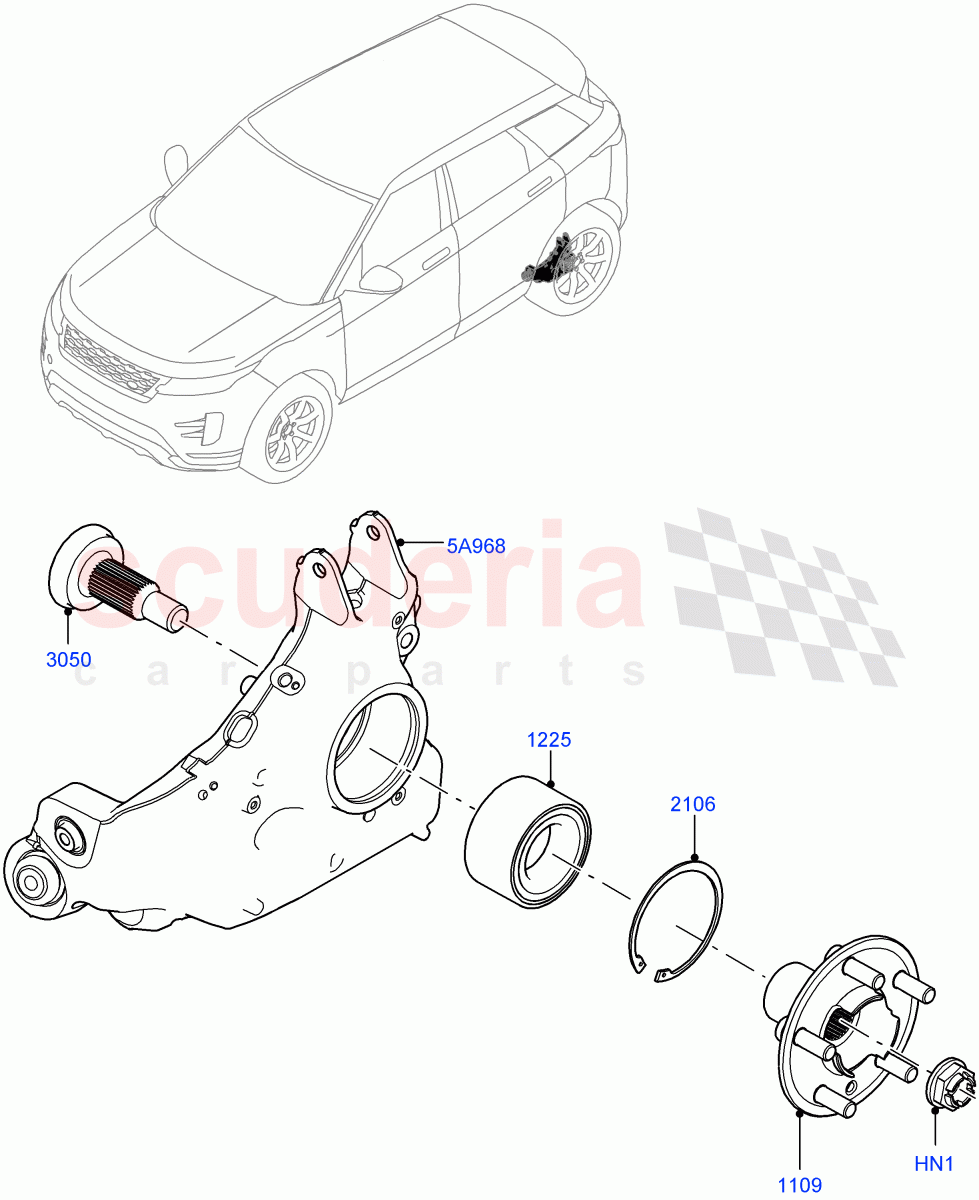 Rear Knuckle And Hub(Itatiaia (Brazil)) of Land Rover Land Rover Range Rover Evoque (2019+) [1.5 I3 Turbo Petrol AJ20P3]