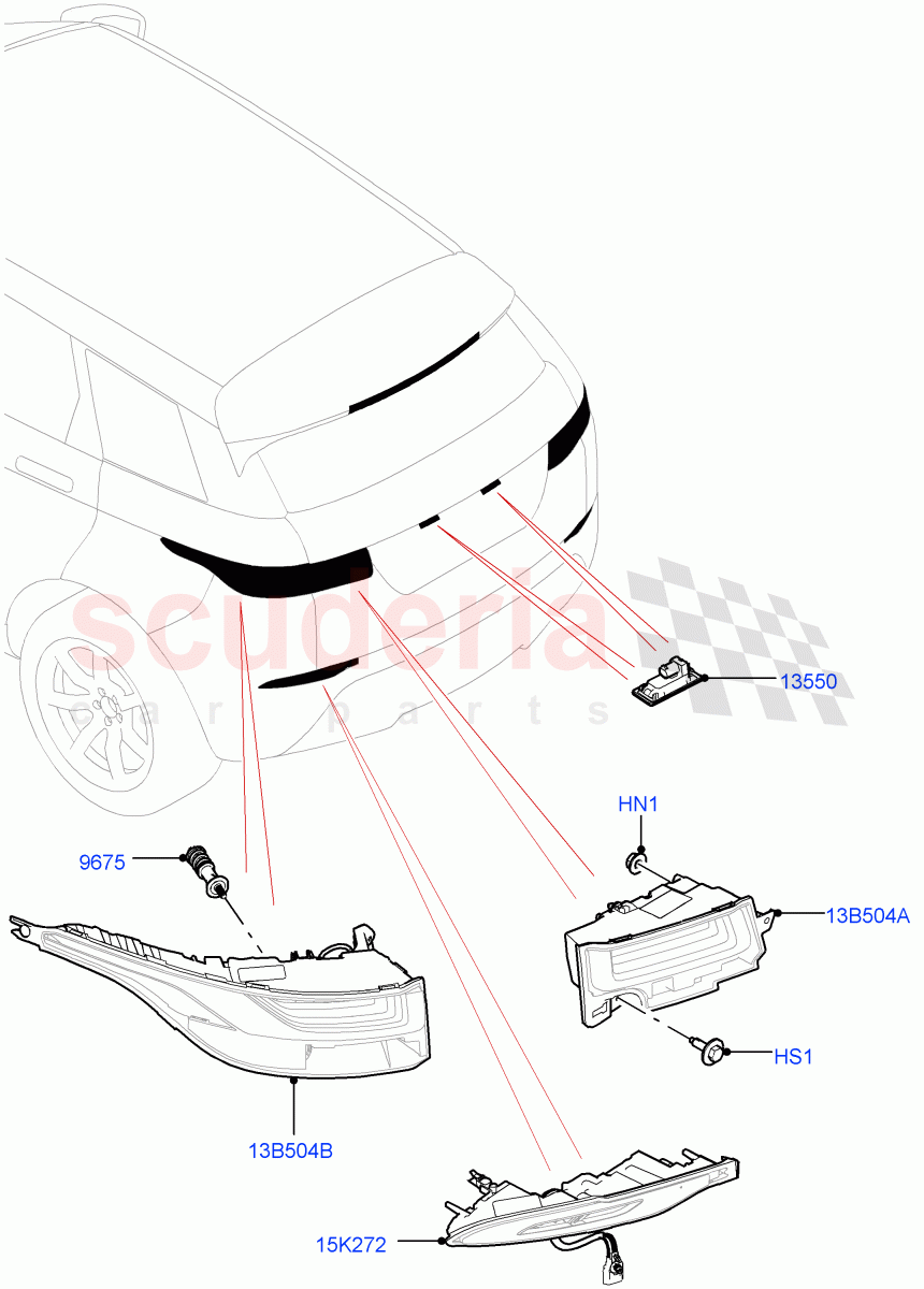 Rear Lamps (Halewood (UK)) of Land Rover Land Rover Range Rover Evoque (2019+) [2.0 Turbo Diesel]