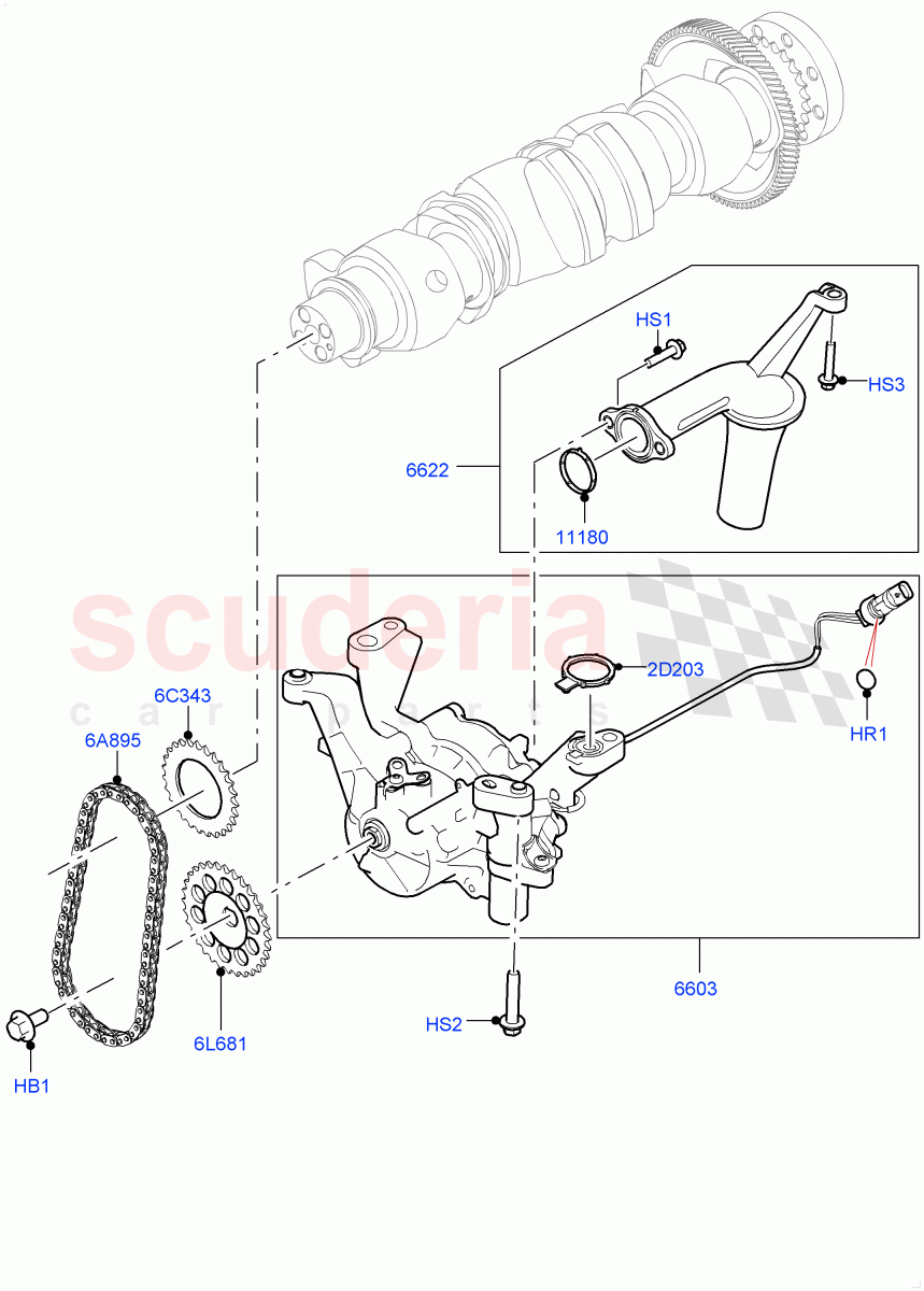 Oil Pump(Nitra Plant Build)(2.0L I4 High DOHC AJ200 Petrol,2.0L AJ200P Hi PHEV)((V)FROMK2000001) of Land Rover Land Rover Discovery 5 (2017+) [2.0 Turbo Petrol AJ200P]