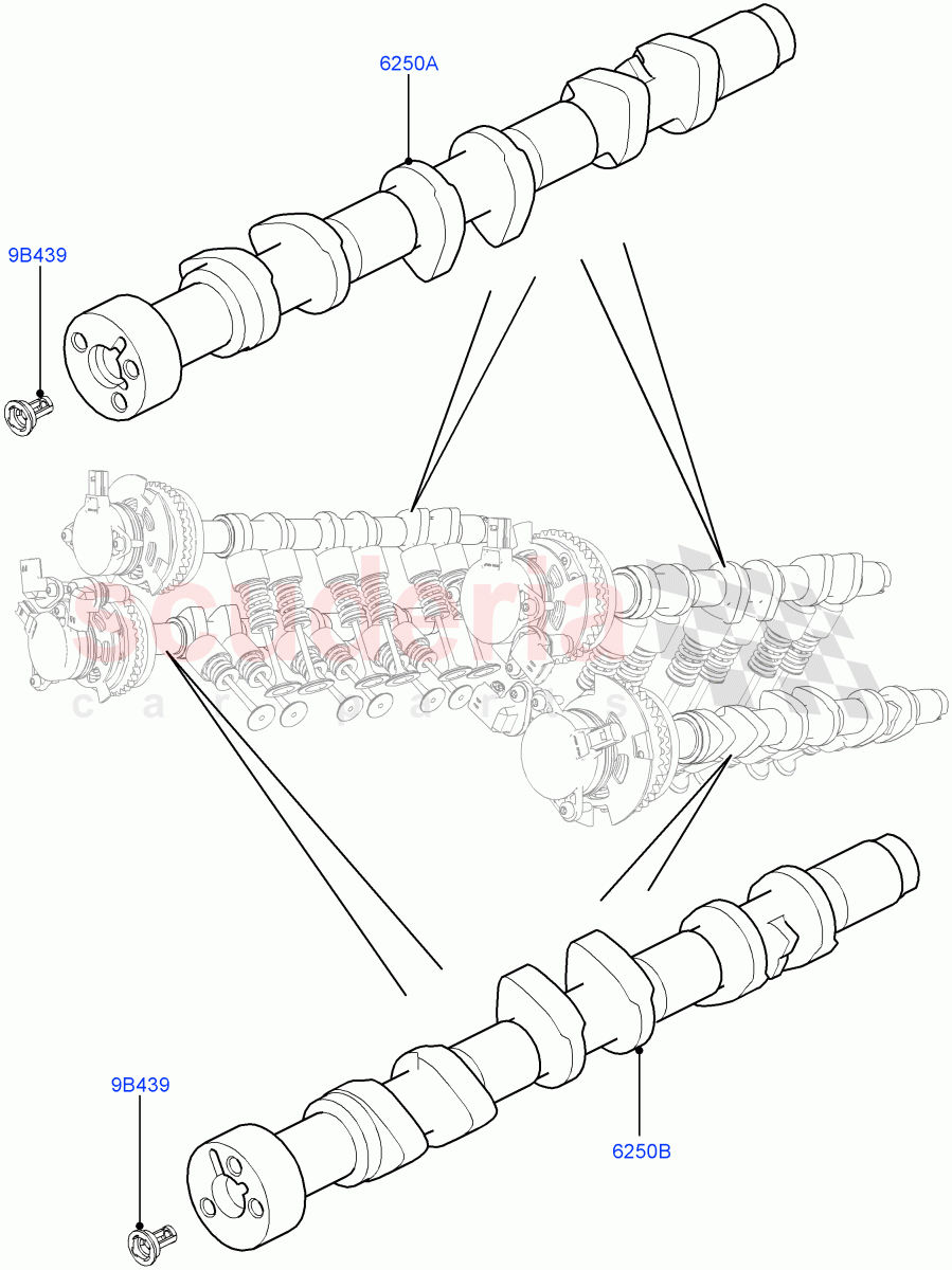 Camshaft (Solihull Plant Build) (3.0L DOHC GDI SC V6 PETROL) ((V) FROMEA000001) of Land Rover Land Rover Range Rover Sport (2014+) [3.0 DOHC GDI SC V6 Petrol]