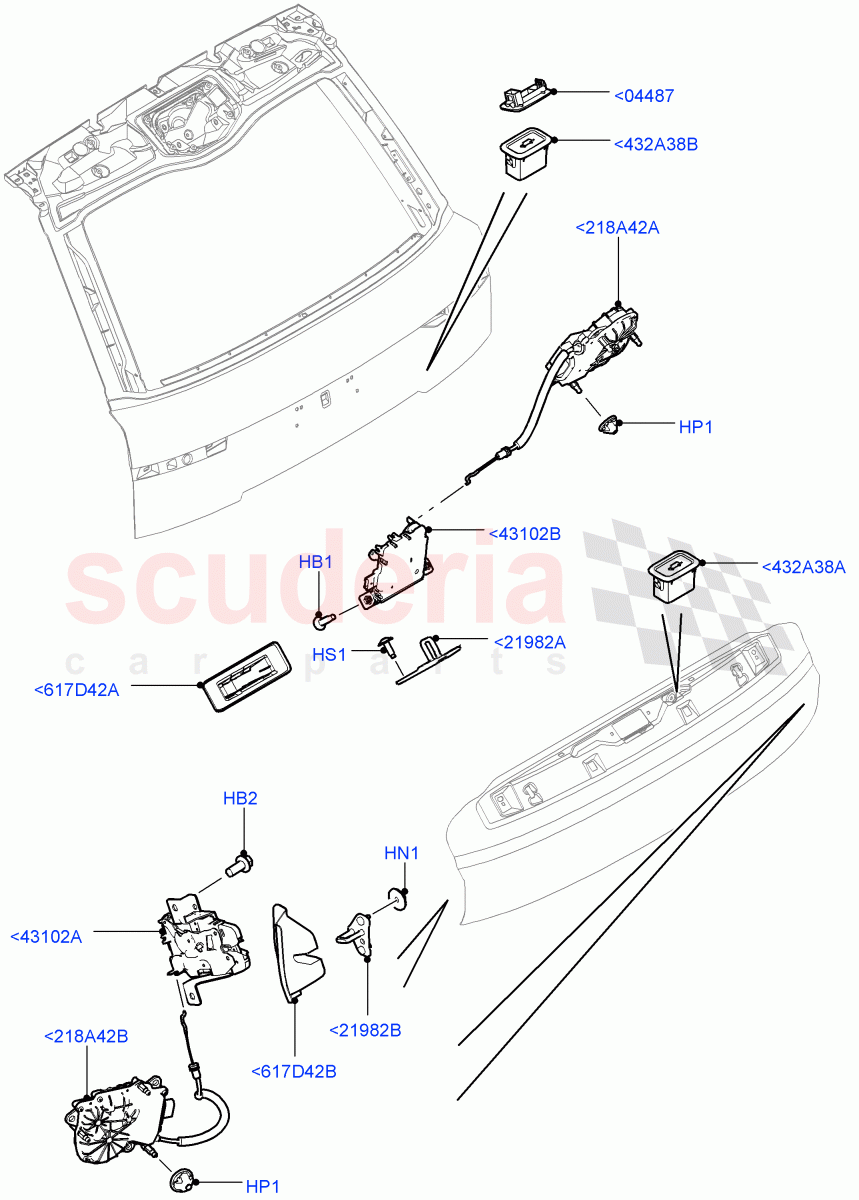 Luggage Compt/Tailgte Lock Controls of Land Rover Land Rover Range Rover (2012-2021) [2.0 Turbo Petrol AJ200P]