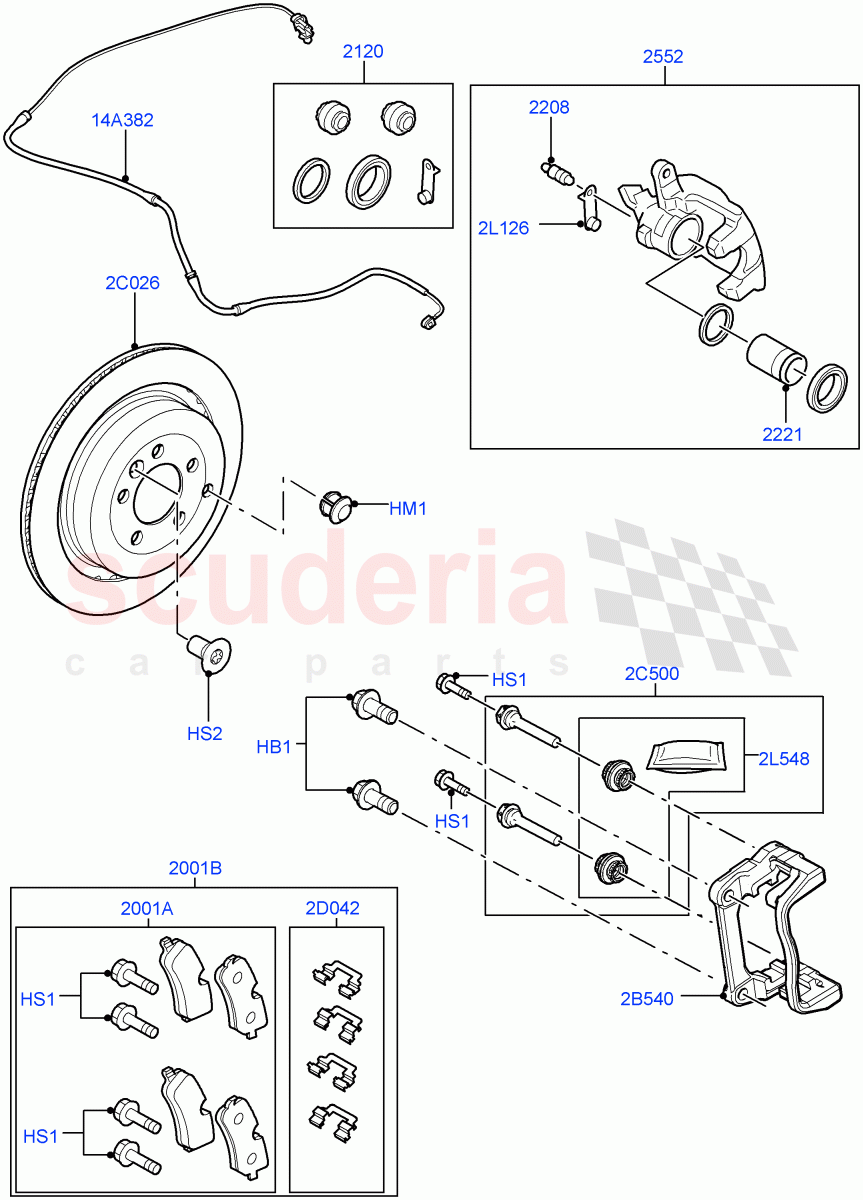 Rear Brake Discs And Calipers (Lion Diesel 2.7 V6 (140KW), Cologne V6 4.0 EFI (SOHC)) ((V) FROMAA000001, (V) TOCA999999) of Land Rover Land Rover Discovery 4 (2010-2016) [5.0 OHC SGDI NA V8 Petrol]