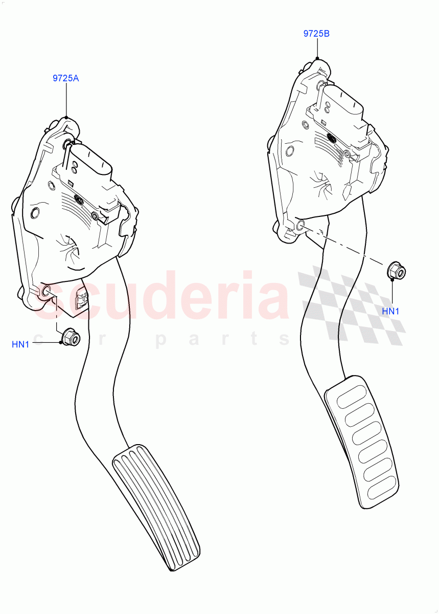 Accelerator/Injection Pump Controls(Nitra Plant Build)(2.0L I4 High DOHC AJ200 Petrol)((V)FROMK2000001) of Land Rover Land Rover Discovery 5 (2017+) [2.0 Turbo Petrol AJ200P]