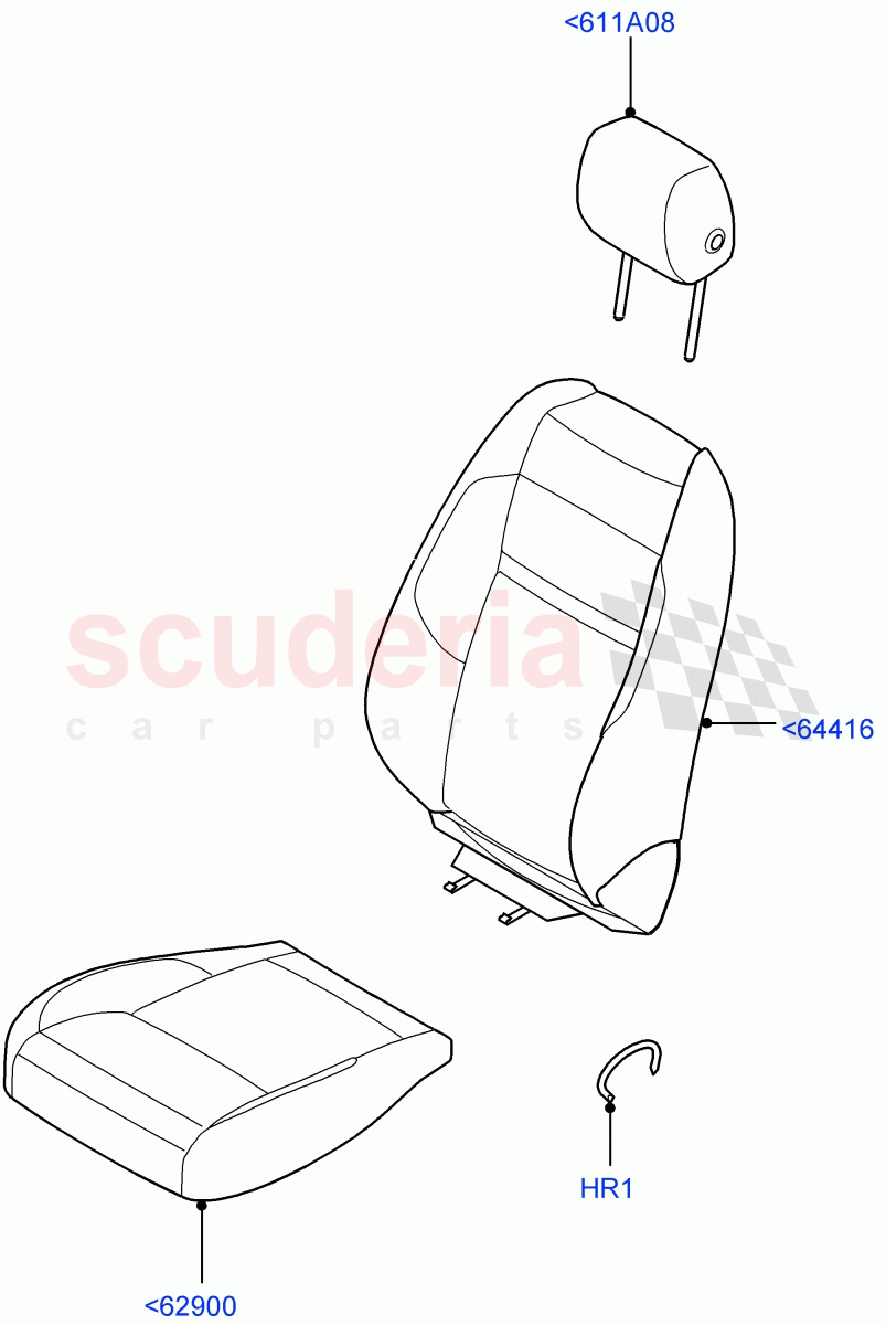 Front Seat Covers(Luxtec Seats,Changsu (China)) of Land Rover Land Rover Range Rover Evoque (2019+) [2.0 Turbo Diesel AJ21D4]