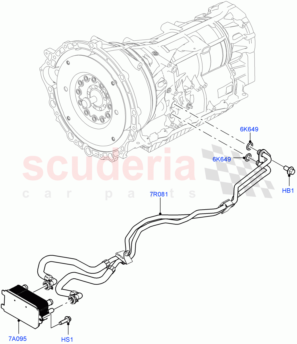 Transmission Cooling Systems (Solihull Plant Build) (2.0L I4 High DOHC AJ200 Petrol, 8 Speed Auto Trans ZF 8HP45) ((V) FROMJA000001) of Land Rover Land Rover Discovery 5 (2017+) [2.0 Turbo Petrol AJ200P]