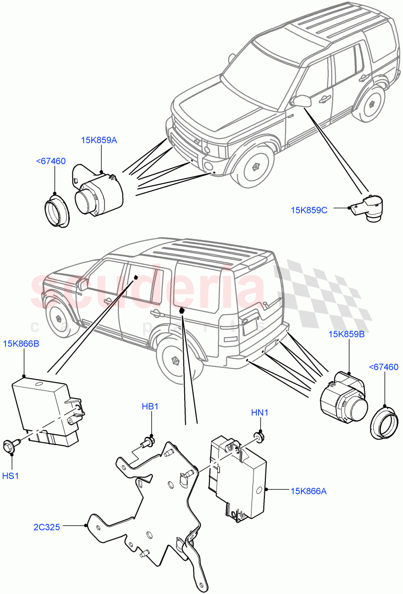 Parking Distance Control(With Rear Parking Aid)((V)FROMEA000001) of Land Rover Land Rover Discovery 4 (2010-2016) [3.0 Diesel 24V DOHC TC]