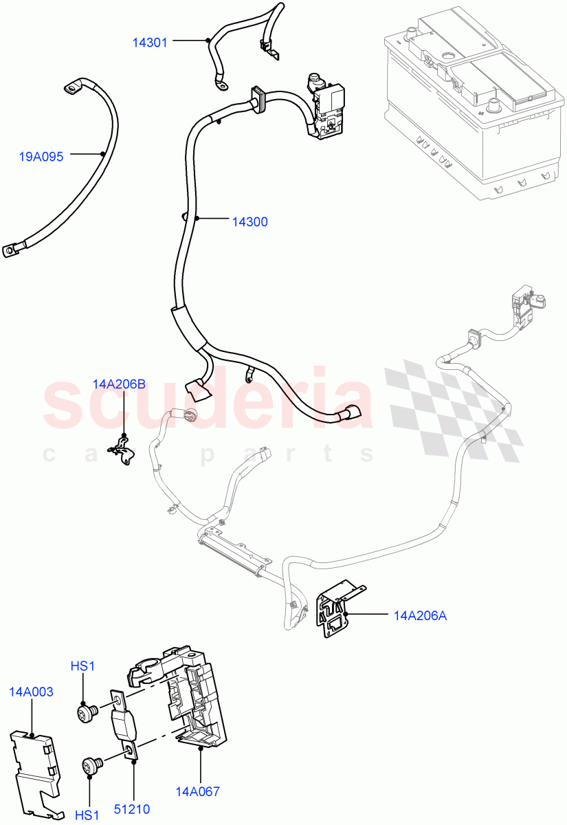 Battery Cables And Horn(Battery Cables)((V)FROMAA000001) of Land Rover Land Rover Range Rover (2010-2012) [4.4 DOHC Diesel V8 DITC]