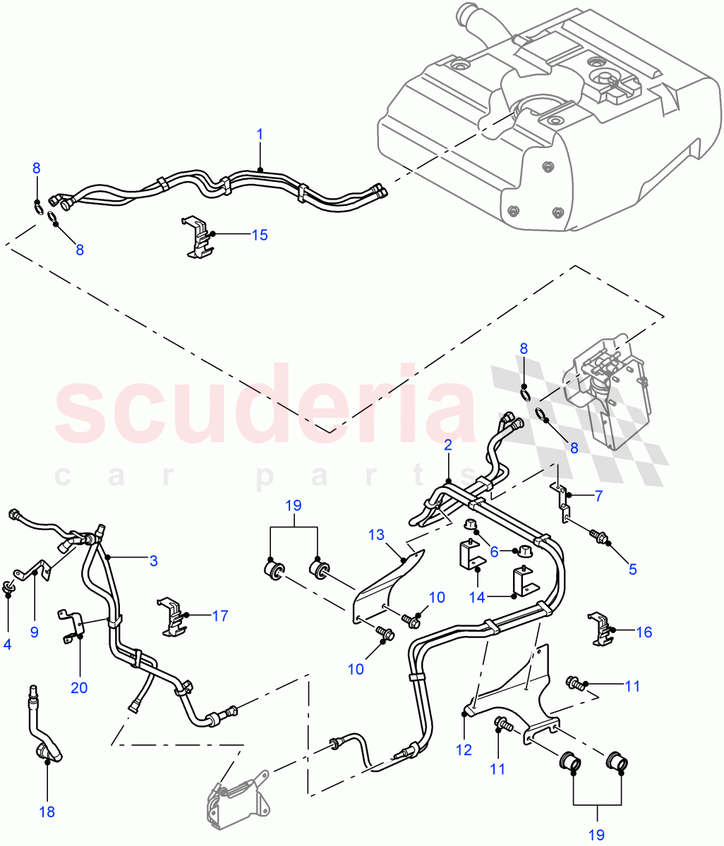 Fuel Lines ((V) FROM7A000001) of Land Rover Land Rover Defender (2007-2016)