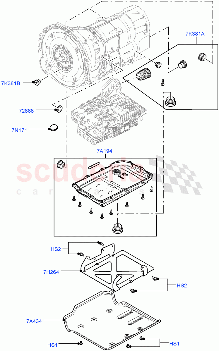 Transmission External Components (Nitra Plant Build) (8 Speed Auto Trans ZF 8HP45) ((V) FROMK2000001) of Land Rover Land Rover Discovery 5 (2017+) [2.0 Turbo Petrol AJ200P]