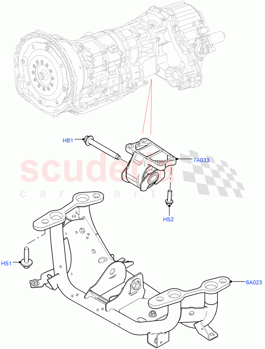 Transmission Mounting(3.0L AJ20P6 Petrol High)((V)FROMKA000001) of Land Rover Land Rover Range Rover Sport (2014+) [2.0 Turbo Petrol GTDI]