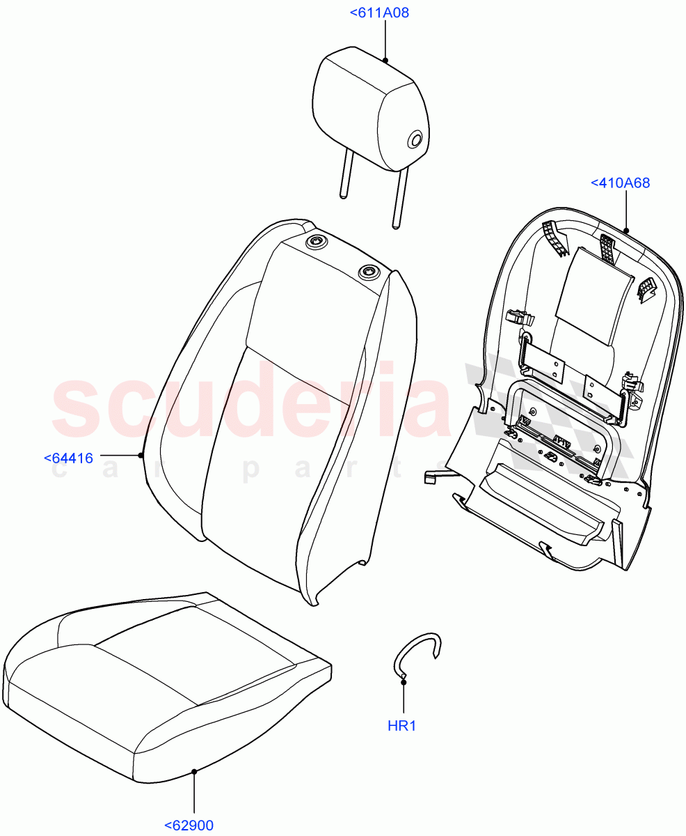 Front Seat Covers(Taurus Leather Perforated,Halewood (UK))((V)FROMPH000001) of Land Rover Land Rover Discovery Sport (2015+) [1.5 I3 Turbo Petrol AJ20P3]