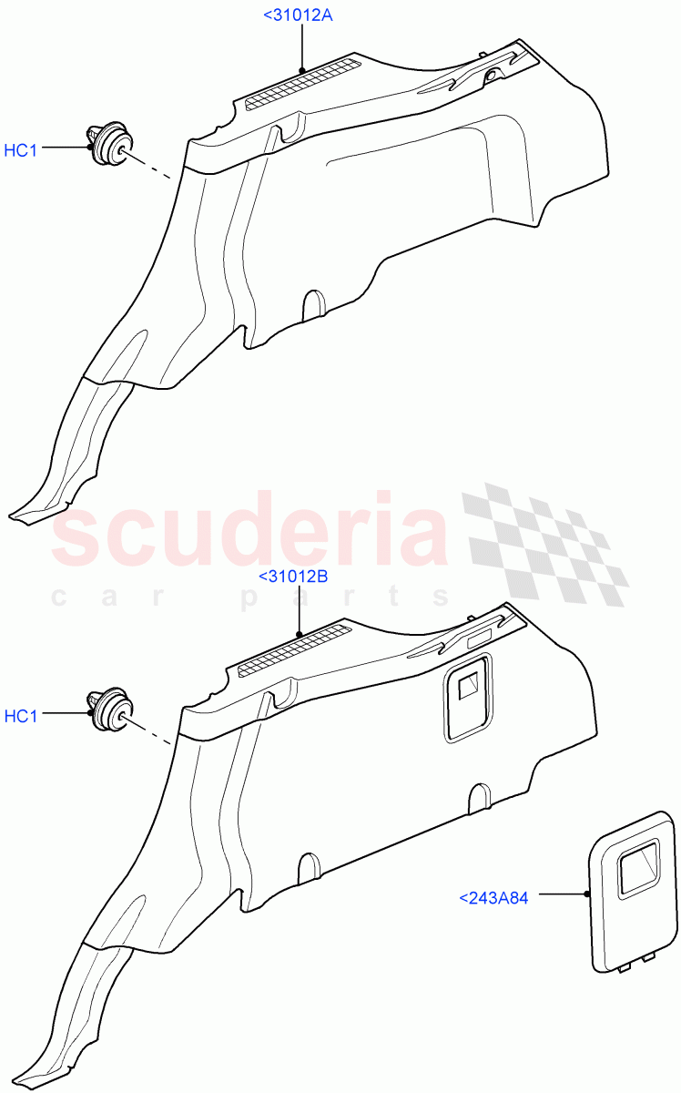 Side Trim(Luggage Compartment)((V)FROMAA000001) of Land Rover Land Rover Range Rover Sport (2010-2013) [3.0 Diesel 24V DOHC TC]