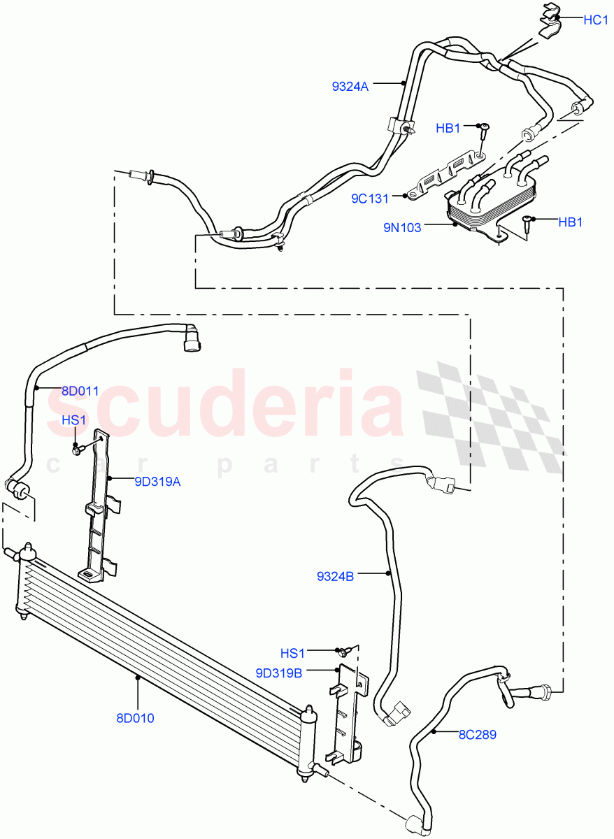 Fuel Cooler Assembly(3.0L 24V DOHC V6 TC Diesel,3.0L 24V V6 Turbo Diesel Std Flow) of Land Rover Land Rover Range Rover (2012-2021) [3.0 Diesel 24V DOHC TC]