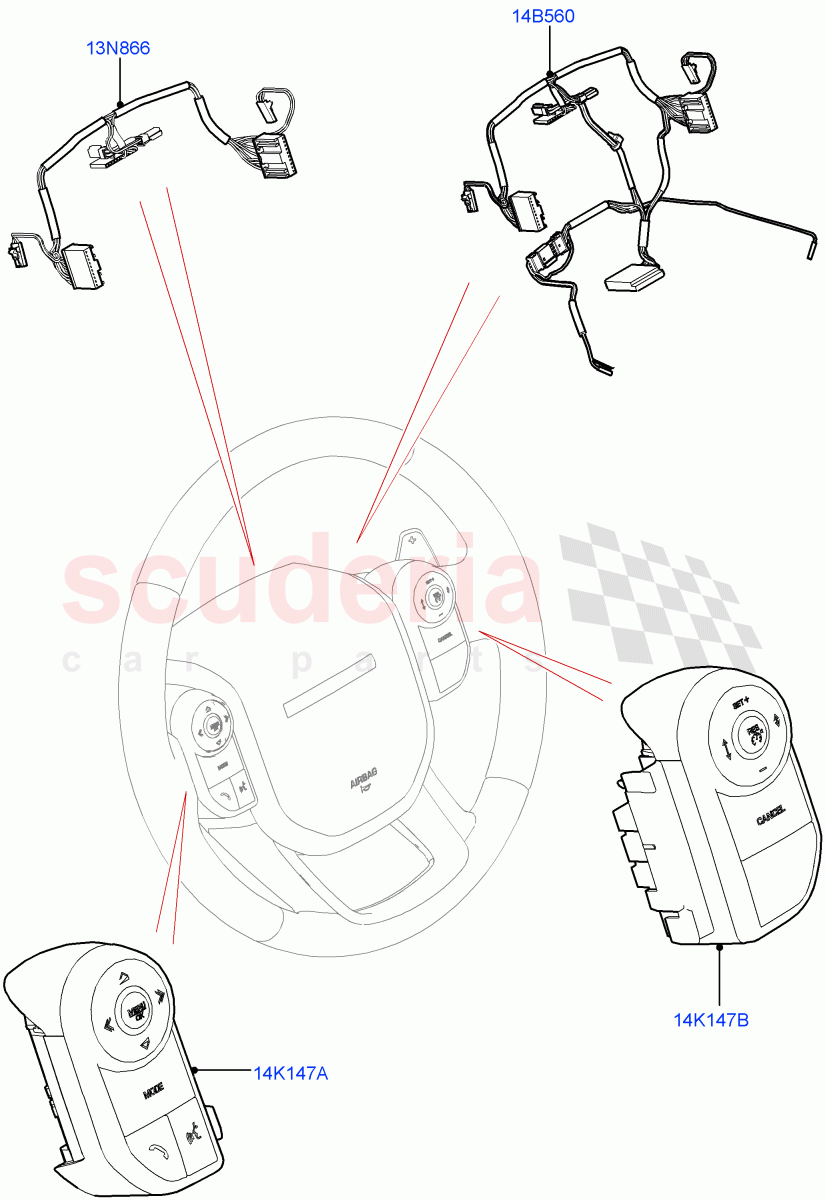 Switches(Steering Wheel)(Halewood (UK))((V)TOLH999999) of Land Rover Land Rover Range Rover Evoque (2019+) [2.0 Turbo Petrol AJ200P]