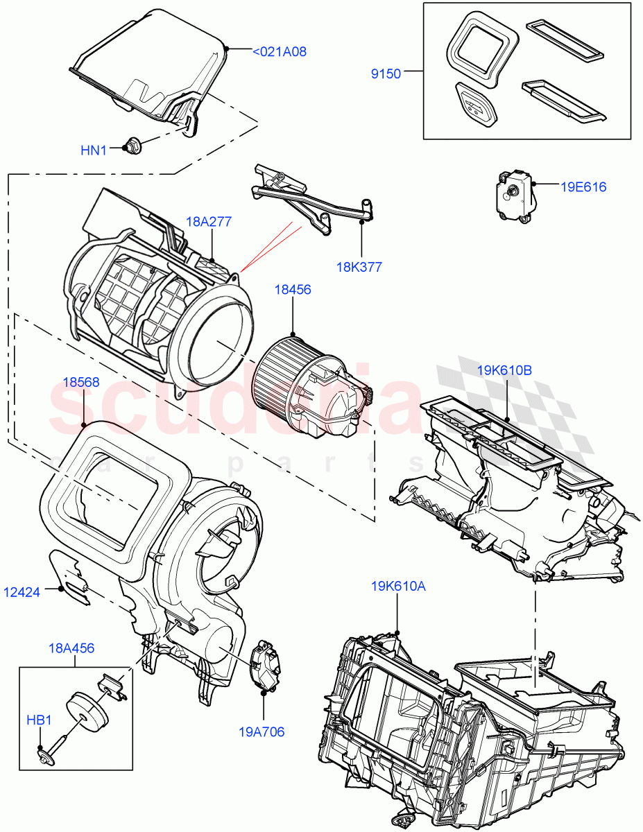 Heater/Air Cond.External Components (Main Unit) (Itatiaia (Brazil)) ((V) FROMLT000001) of Land Rover Land Rover Discovery Sport (2015+) [1.5 I3 Turbo Petrol AJ20P3]