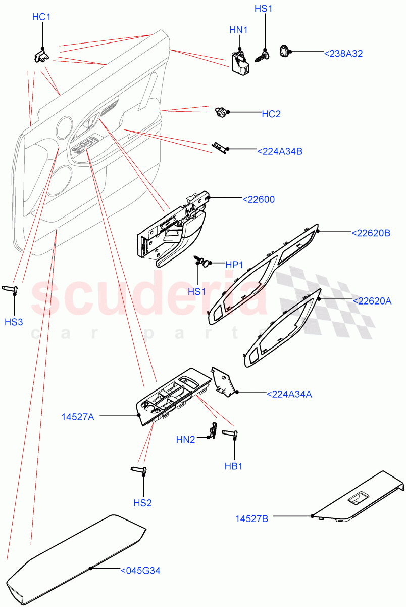 Front Door Trim Installation(5 Door,Itatiaia (Brazil))((V)FROMGT000001) of Land Rover Land Rover Range Rover Evoque (2012-2018) [2.0 Turbo Diesel]