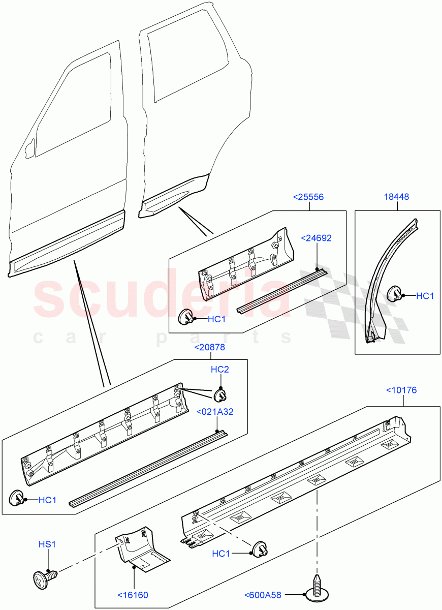 Body Mouldings((V)TO9A999999) of Land Rover Land Rover Range Rover Sport (2005-2009) [2.7 Diesel V6]