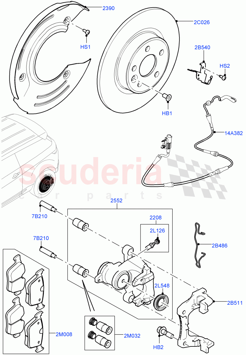 Rear Brake Discs And Calipers (Changsu (China)) ((V) FROMGG134738) of Land Rover Land Rover Range Rover Evoque (2012-2018) [2.0 Turbo Diesel]
