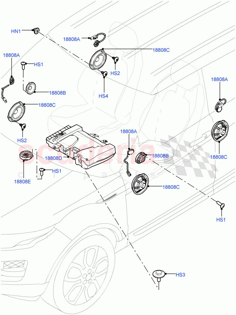 Speakers(Halewood (UK),Hi Line Audio System - 600 W,With Premium Sound System) of Land Rover Land Rover Range Rover Evoque (2012-2018) [2.0 Turbo Diesel]
