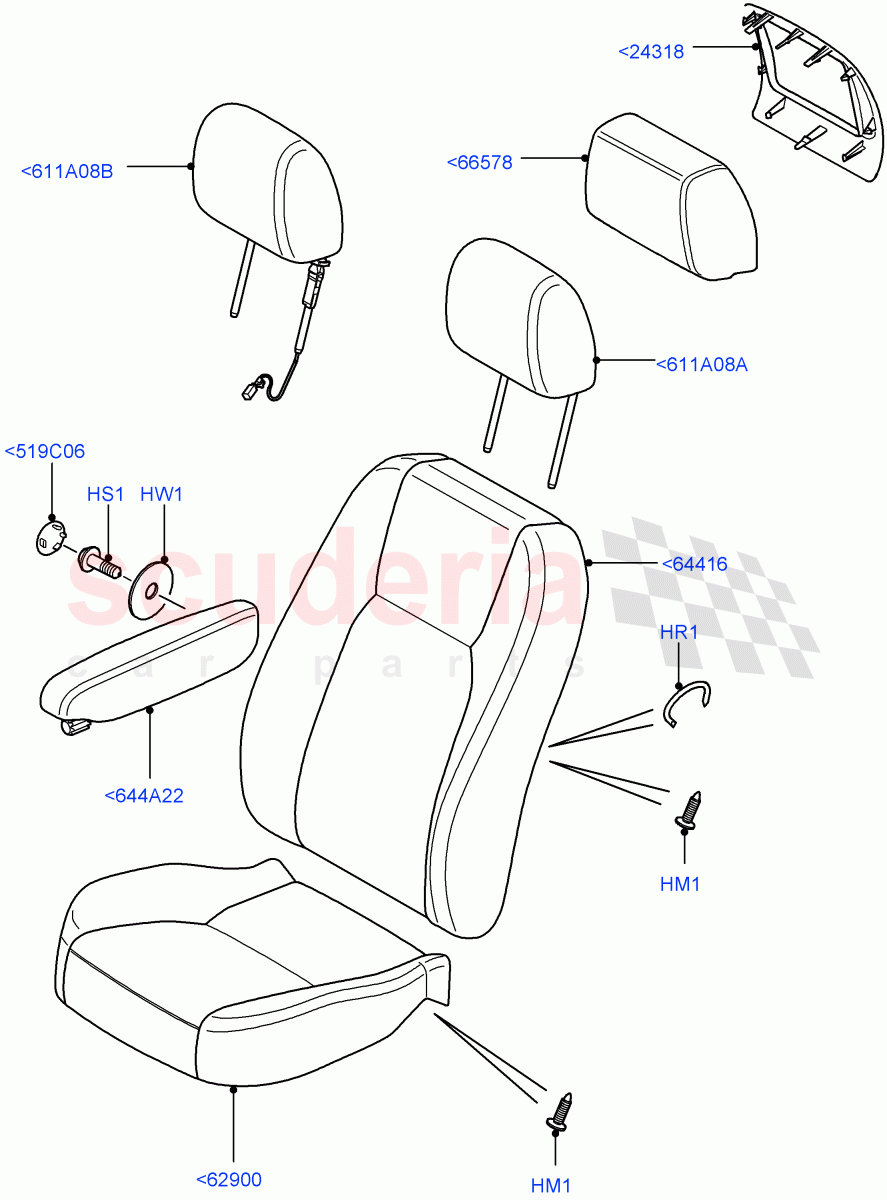 Front Seat Covers((V)FROMAA000001) of Land Rover Land Rover Discovery 4 (2010-2016) [2.7 Diesel V6]