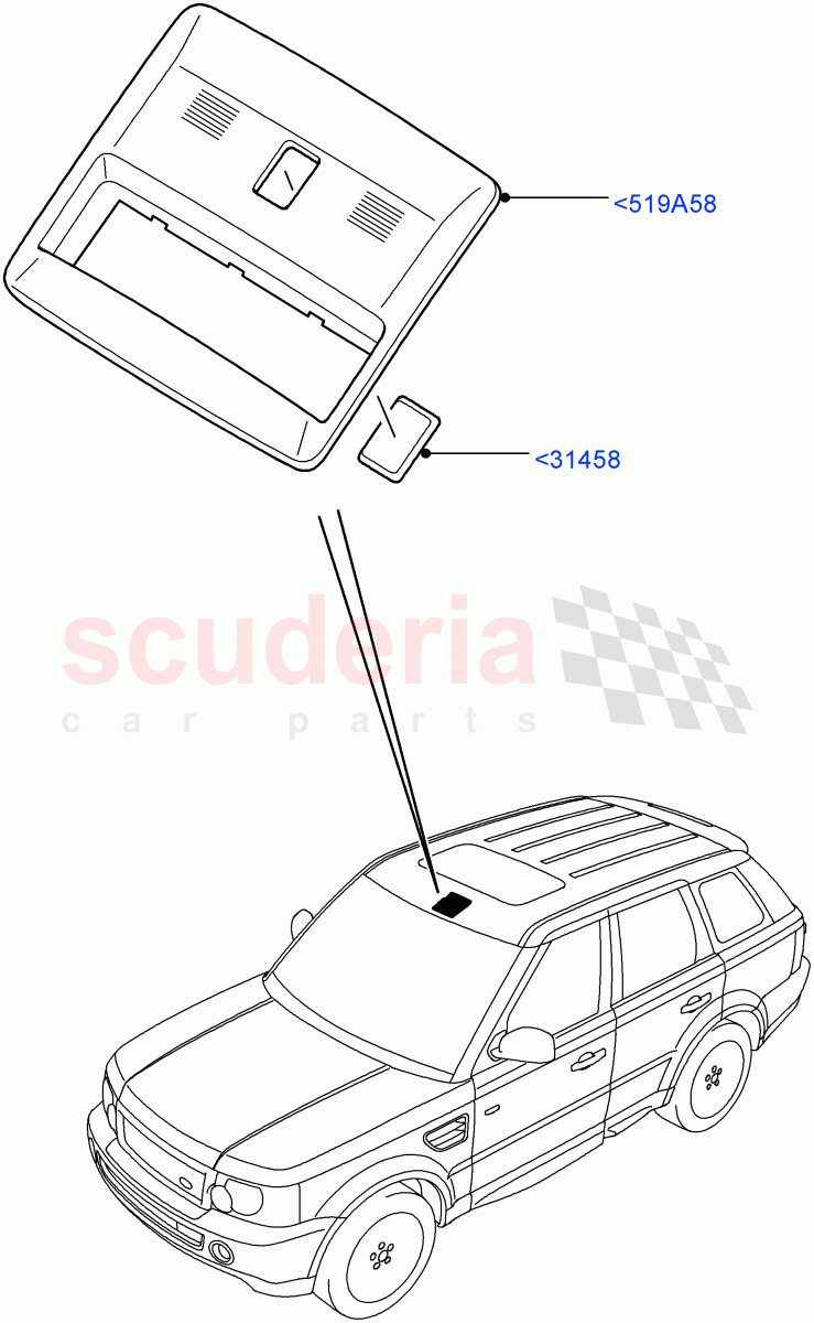 Console - Overhead((V)TO9A999999) of Land Rover Land Rover Range Rover Sport (2005-2009) [2.7 Diesel V6]