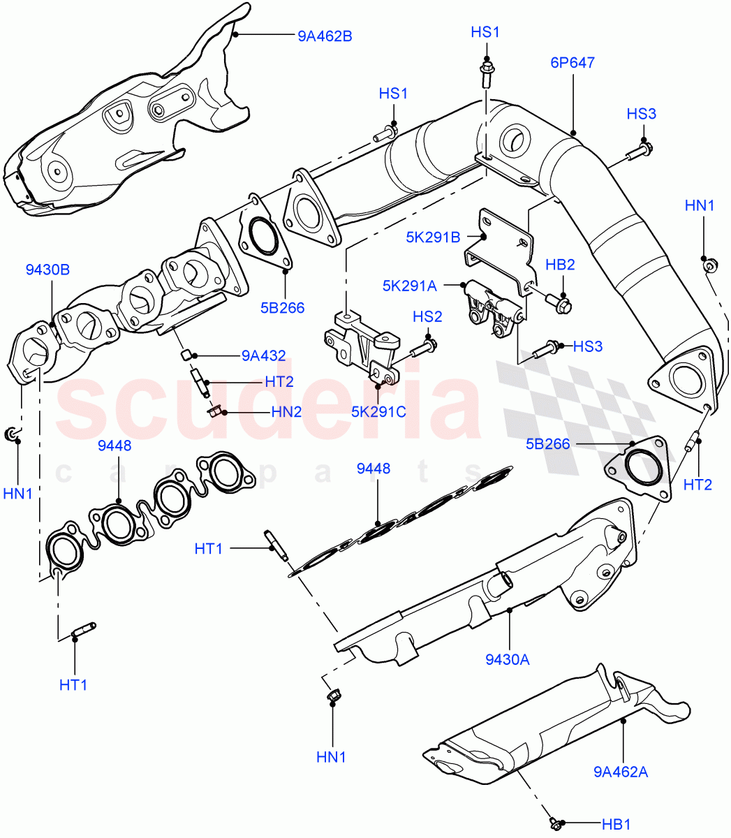Exhaust Manifold (4.4L DOHC DITC V8 Diesel) ((V) FROMBA000001) of Land Rover Land Rover Range Rover Sport (2014+) [4.4 DOHC Diesel V8 DITC]