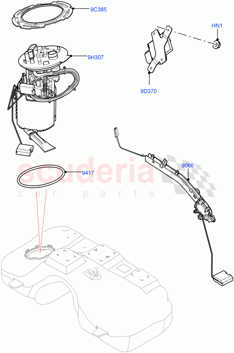 Fuel Pump And Sender Unit (1.5L AJ20P3 Petrol High, Halewood (UK)) ((V) FROMMH000001) of Land Rover Land Rover Discovery Sport (2015+) [1.5 I3 Turbo Petrol AJ20P3]