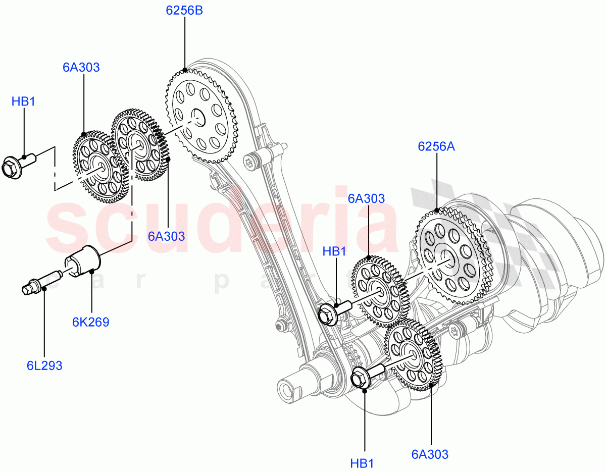 Timing Gear (Sprockets, Solenoids) (4.4L DOHC DITC V8 Diesel) ((V) FROMBA000001) of Land Rover Land Rover Range Rover (2012-2021) [4.4 DOHC Diesel V8 DITC]