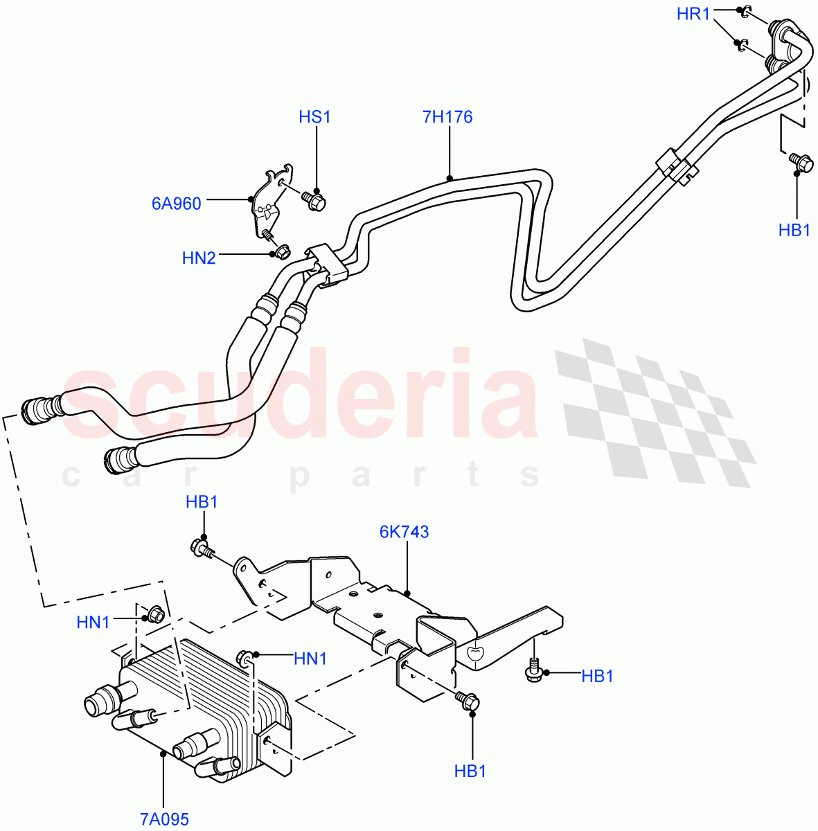 Transmission Cooling Systems(6 Speed Auto ZF 6HP26 Steptronic)((V)FROM7A000001,(V)TO9A999999) of Land Rover Land Rover Range Rover Sport (2005-2009) [2.7 Diesel V6]