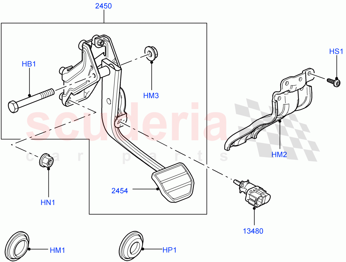 Brake And Clutch Controls ((V) FROMAA000001) of Land Rover Land Rover Range Rover Sport (2010-2013) [3.0 Diesel 24V DOHC TC]