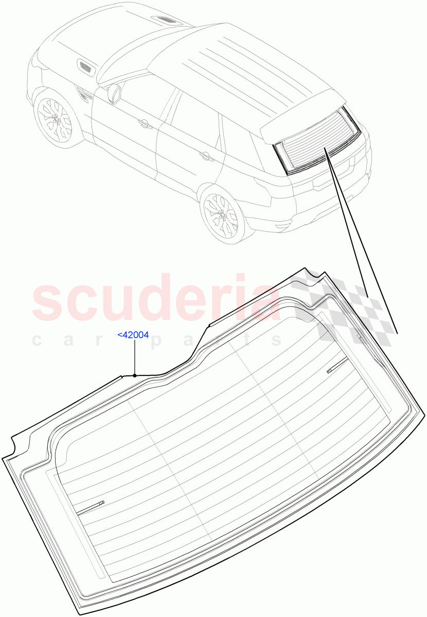 Back Window Glass of Land Rover Land Rover Range Rover Sport (2014+) [3.0 Diesel 24V DOHC TC]